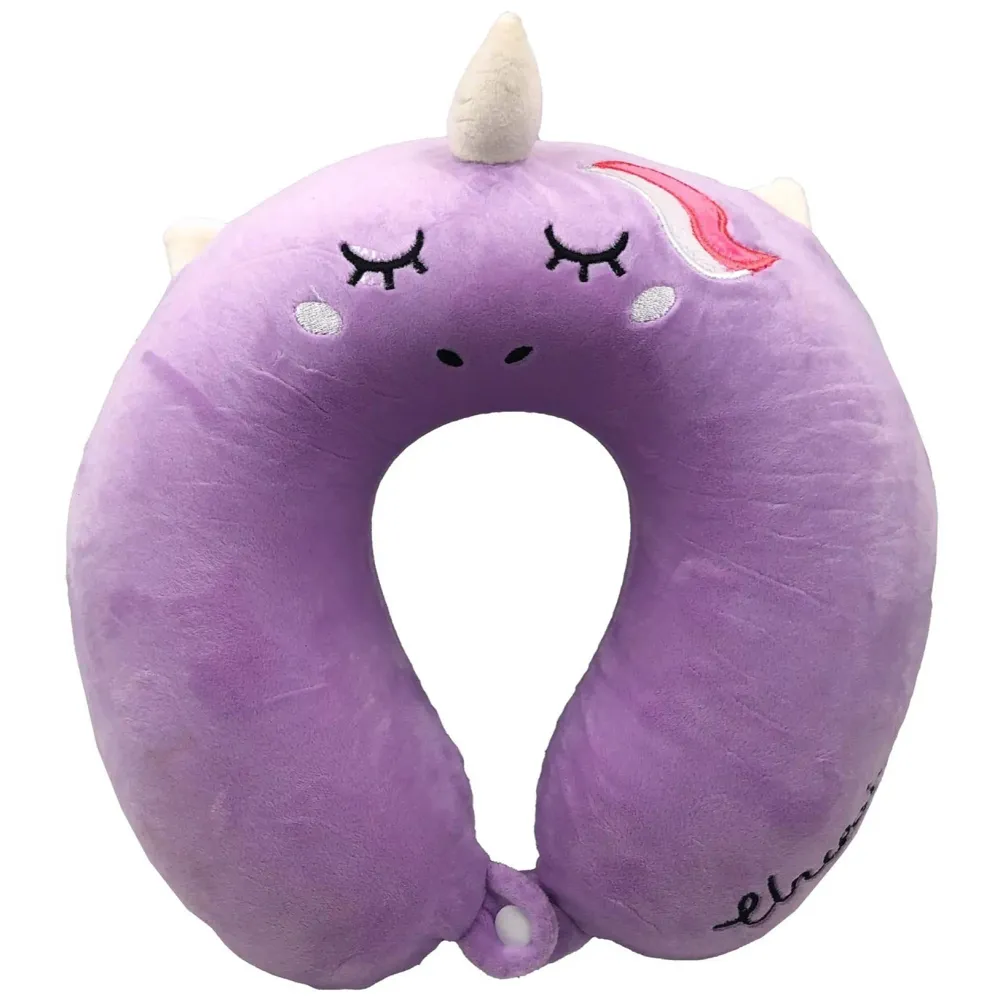 Velvet Neck Pillow (Set of 3) (Purple_neck pillow)