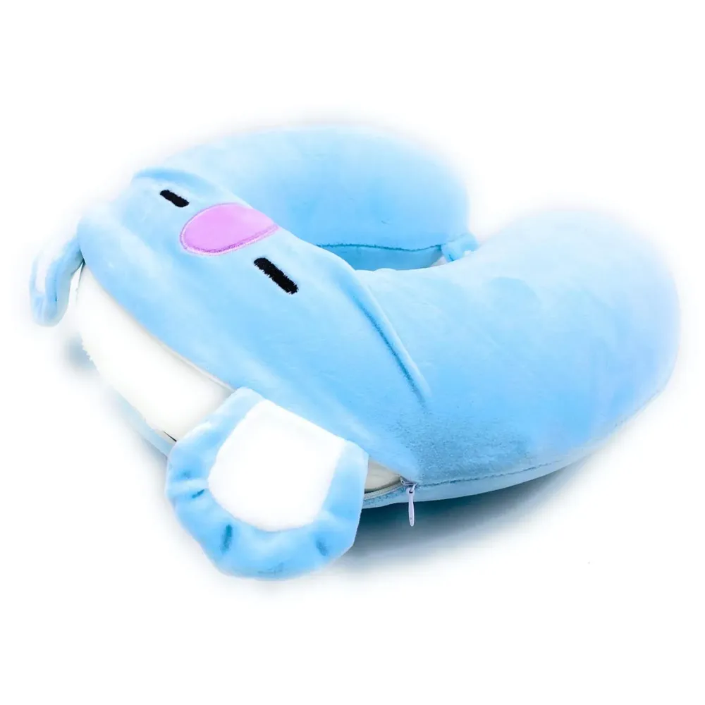 Velvet Neck Pillow (Set of 3) (Blue_neck pillow)
