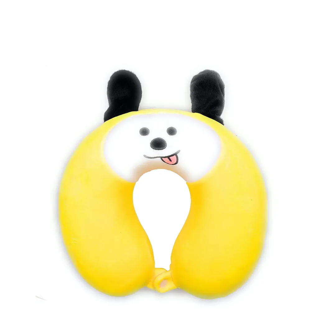 Velvet Neck Pillow (Set of 3) (Yellow_neck pillow)