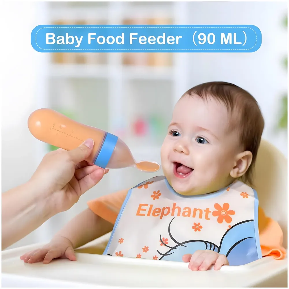 Baby Feeding Set, 12 Pieces, New Born Tableware Set, Fruit Teat, Baby Bowl with Suction Cup, Baby Spoon, Baby Food Dispenser Spoon, Bib Baby, Grinding Bowl for Children Complete Kit Blue