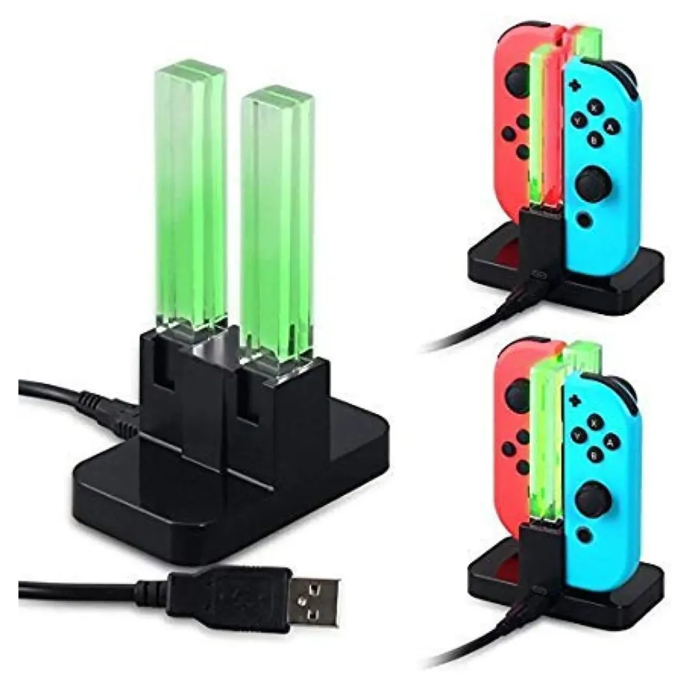 Charging Dock for Nintendo Switch Controllers, 4-in-1 Joy Con Charging Dock Station Stand.