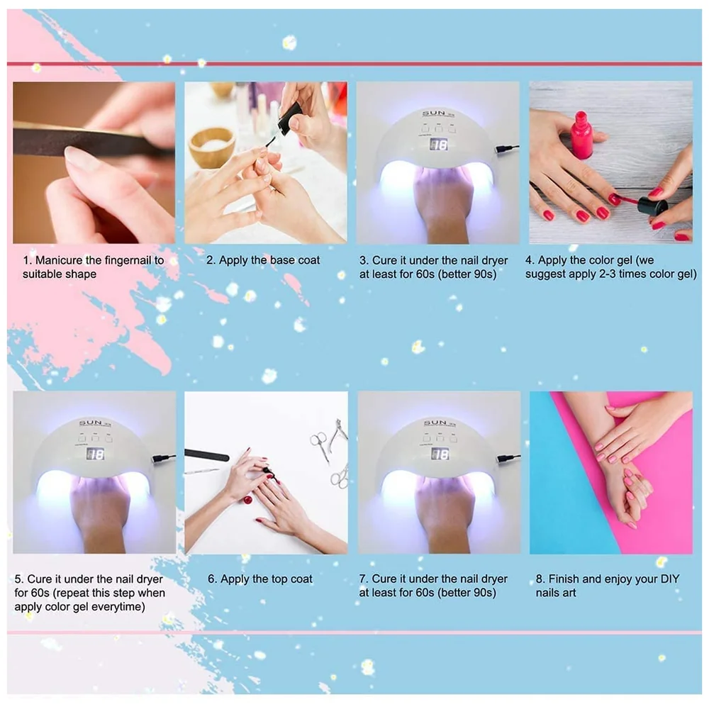 UV Nail Gel Top Coat and Base Coat Set for Gel Polish Manicure