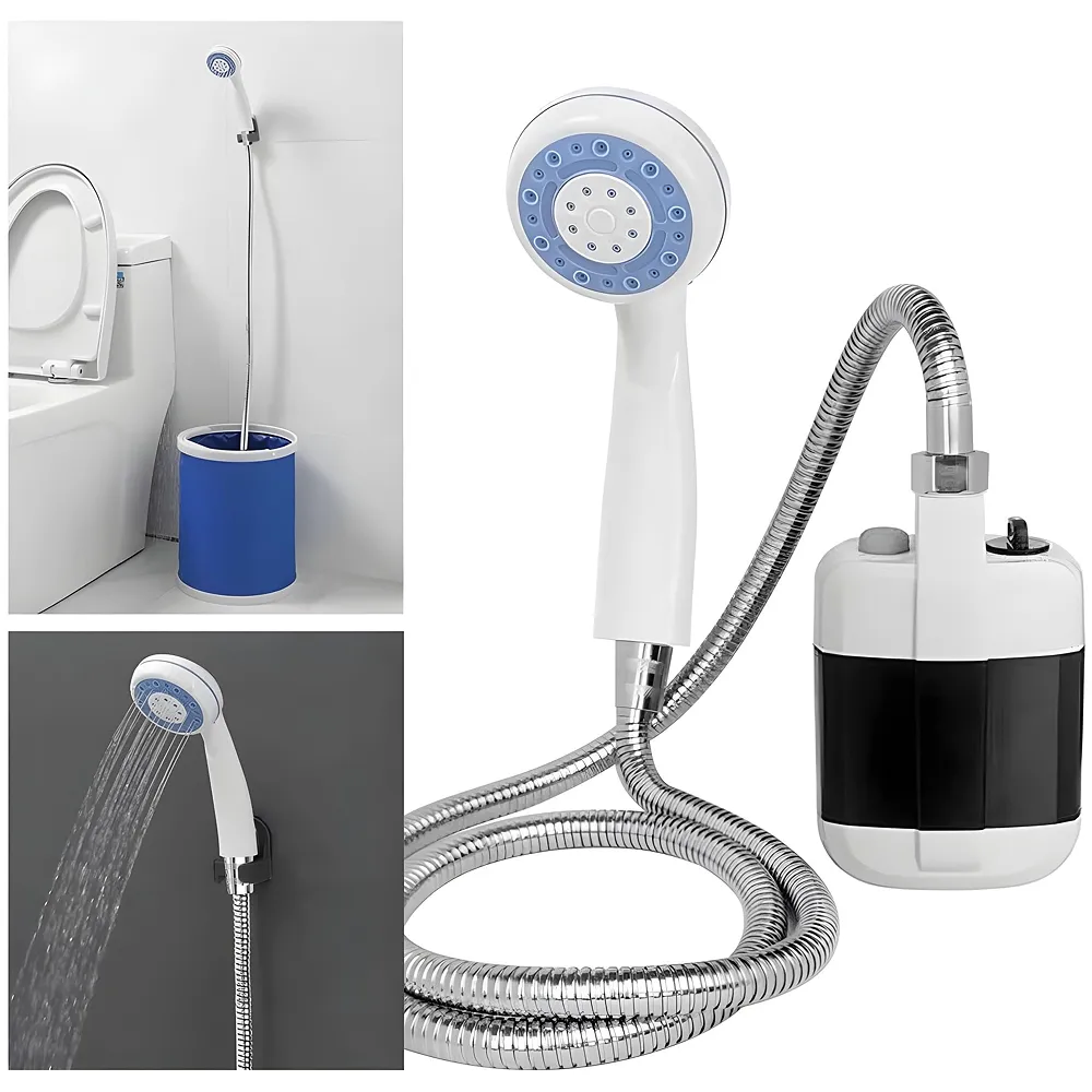 Portable Outdoor Shower Powered Pump Water Saving Hiking Camping