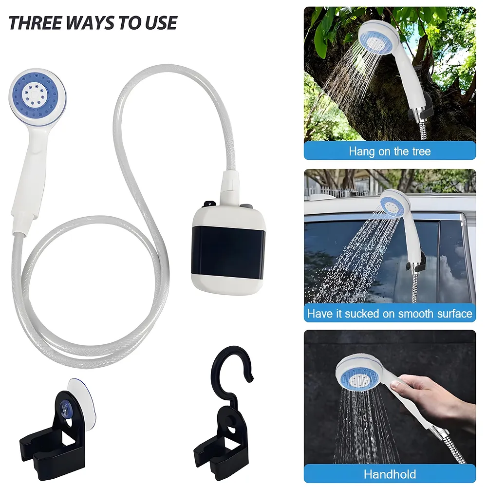Portable Outdoor Shower Powered Pump Water Saving Hiking Camping