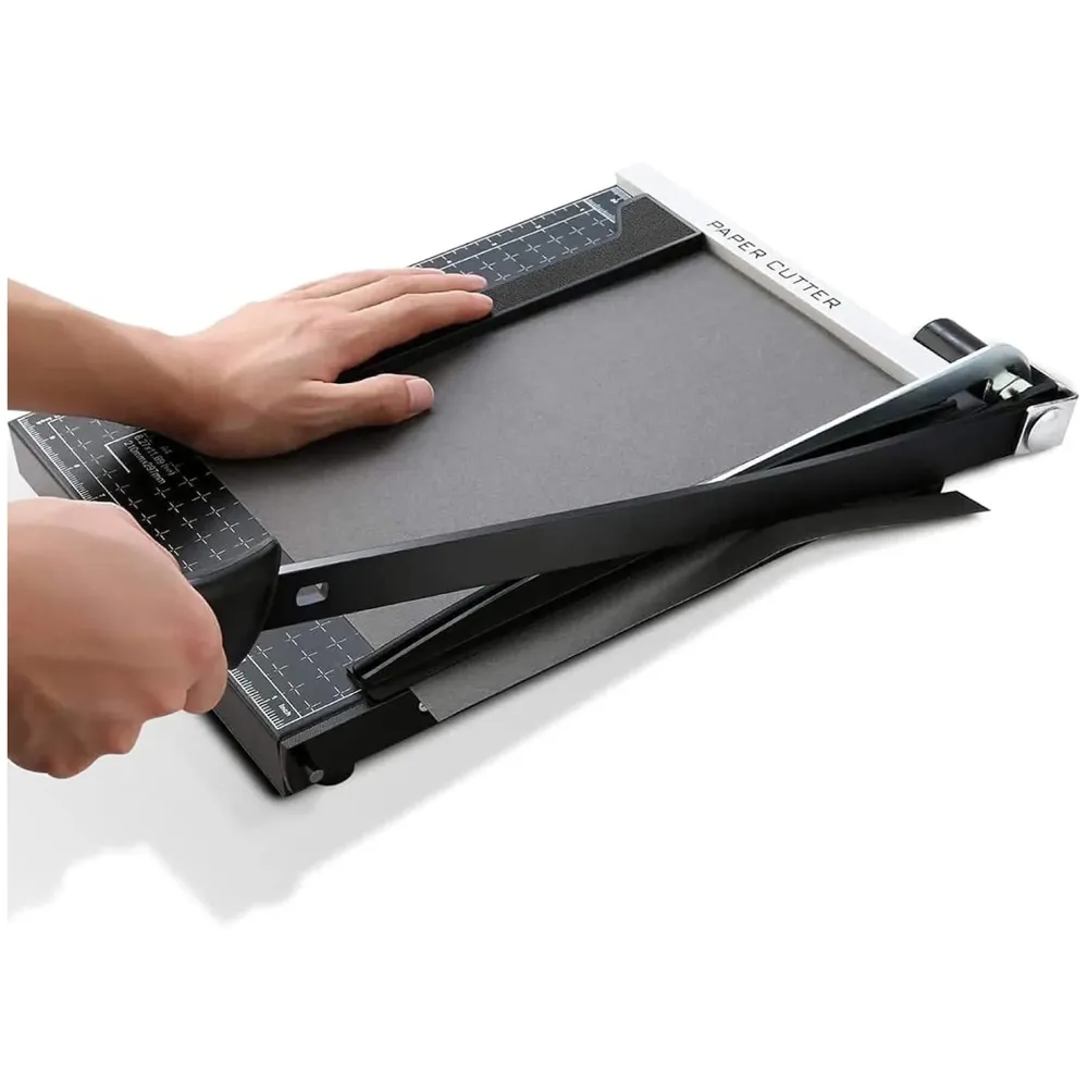 12 Inch A4 Paper Cutter Steel Heavy Duty Professional Paper Cutter Guillotine Paper Trimmer Machine for Office and Home(A4, B5, A5, B6, B7) (Black)