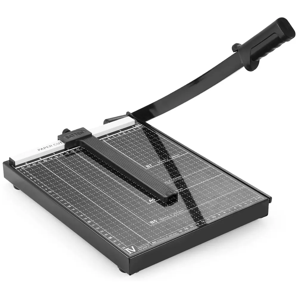 12 Inch A4 Paper Cutter Steel Heavy Duty Professional Paper Cutter Guillotine Paper Trimmer Machine for Office and Home(A4, B5, A5, B6, B7) (Black)