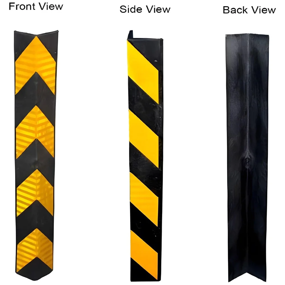 4 Pcs Corner Parking Guard Rubber Durable 800 Mm - Protects Cars From Scratches And Bumps, Heavy-Duty Wall Corner Protector For Garage And Parking Spaces, Easy Installation, High-Visibility