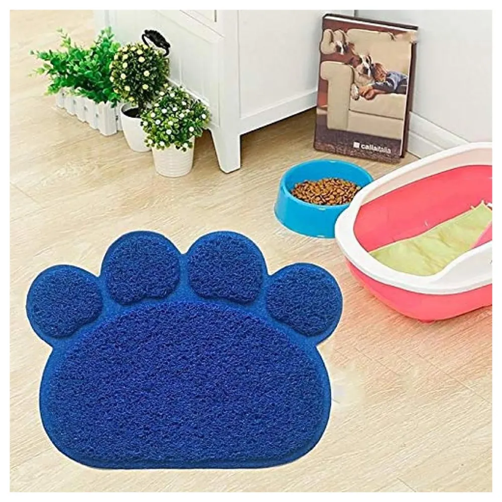 Multi-Purpose Pet Mat for Dogs and Cats ~ Feeding, Sitting, Scratching, House Breaking, Sleeping Placemat (Large 22 x 22 Inches, Ink Blue)