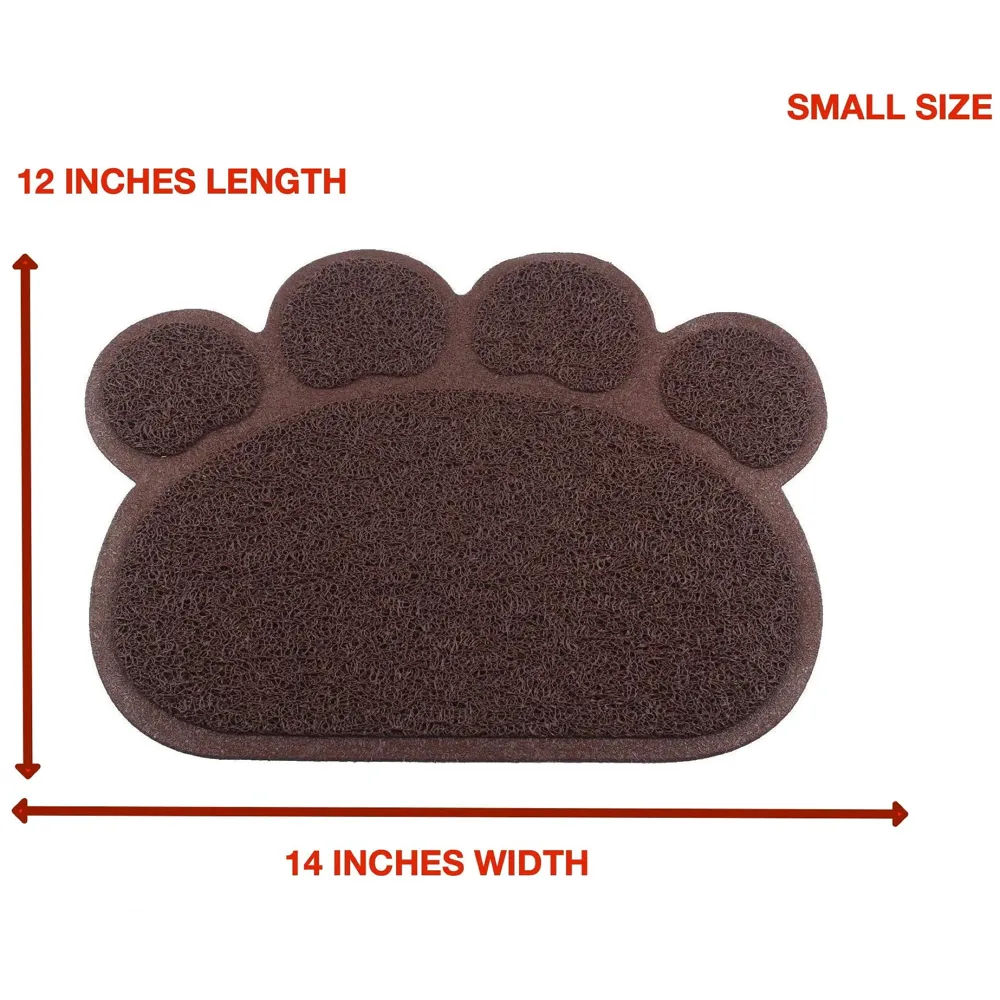 Multi-Purpose Pet Mat for Dogs and Cats ~ Feeding, Sitting, Scratching, House Breaking, Sleeping Placemat (Small 14 x 12 Inches, Brown)