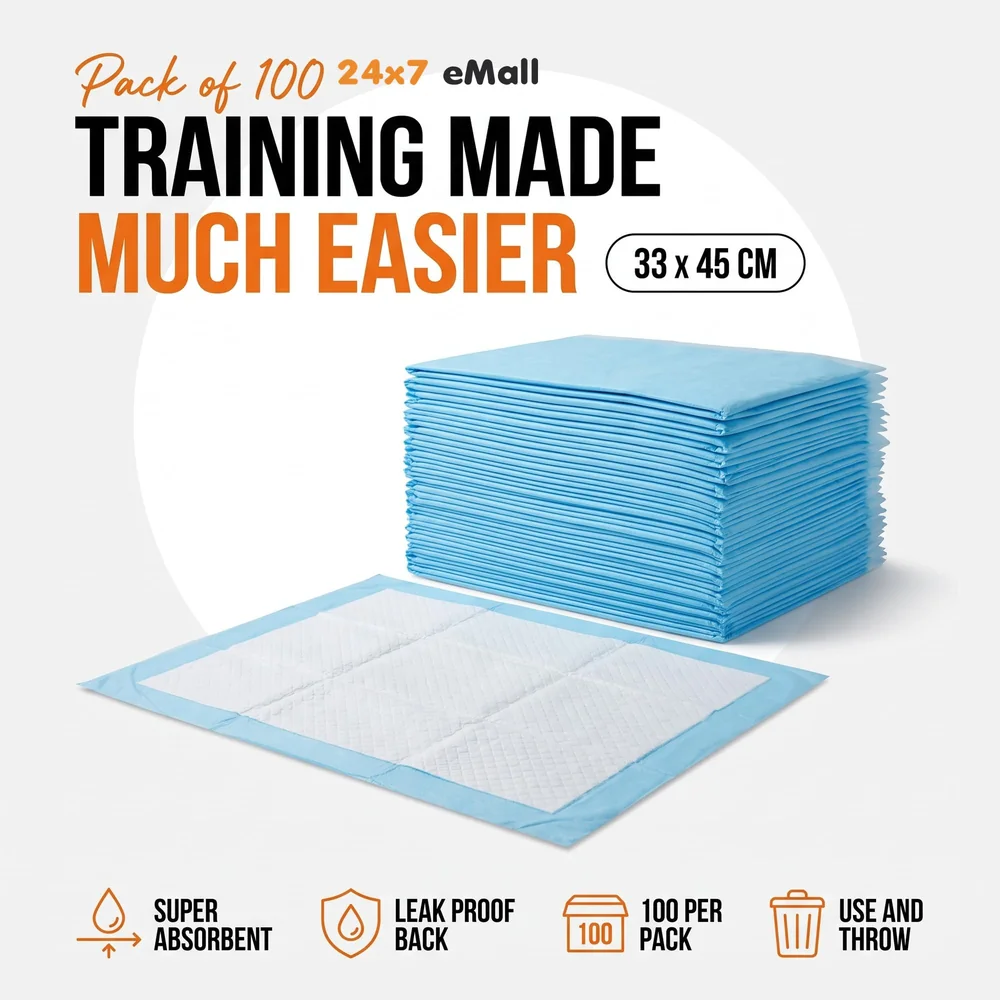 100 pcs Dog Pee Pad Urine Train Pads Small Size 18 x 12 Inches (Pack of 100)