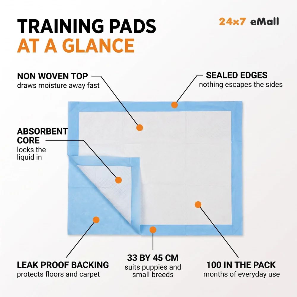 100 pcs Dog Pee Pad Urine Train Pads Small Size 18 x 12 Inches (Pack of 100)