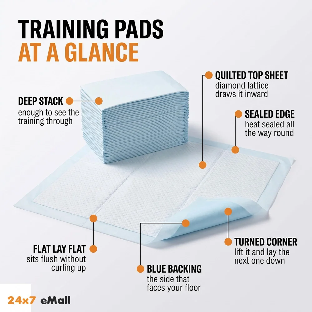 100 Pcs Dog Pee Pad Urine Pads ~ Pee Pads Ideal for House Breaking and Potty Training (Regular 45 X 60 CMS, 100)