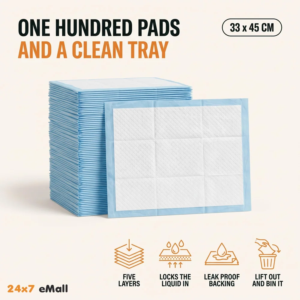 100 Pcs Cat Litter Box Pads 33 x 45 cm Urine Absorption No Mess