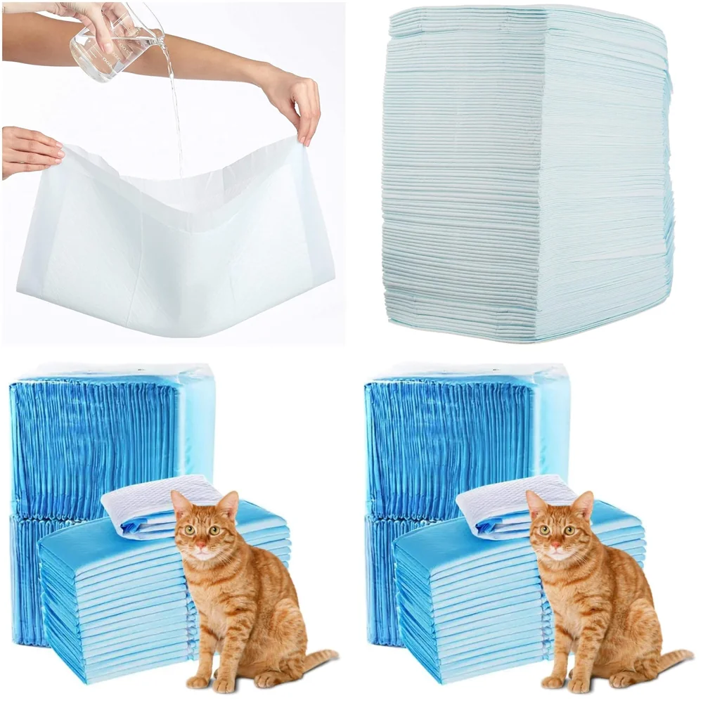 100 Pcs Cat Litter Box Pads 33 x 45 cm Urine Absorption No Mess