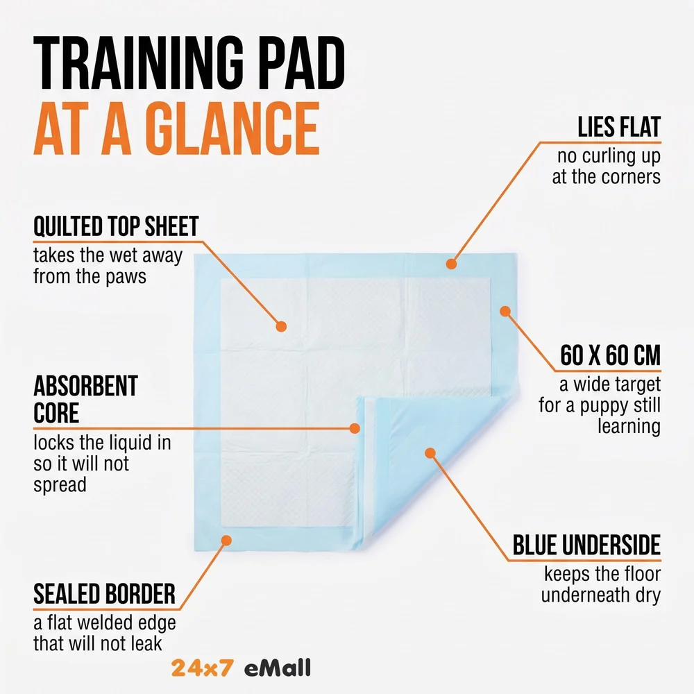 40 Pc Large Puppy Pee Pad ~ Pee Pads Ideal for House Breaking and Potty Training Large 60 x 60 CMS, 40pcs - 24 inch x 24 inch