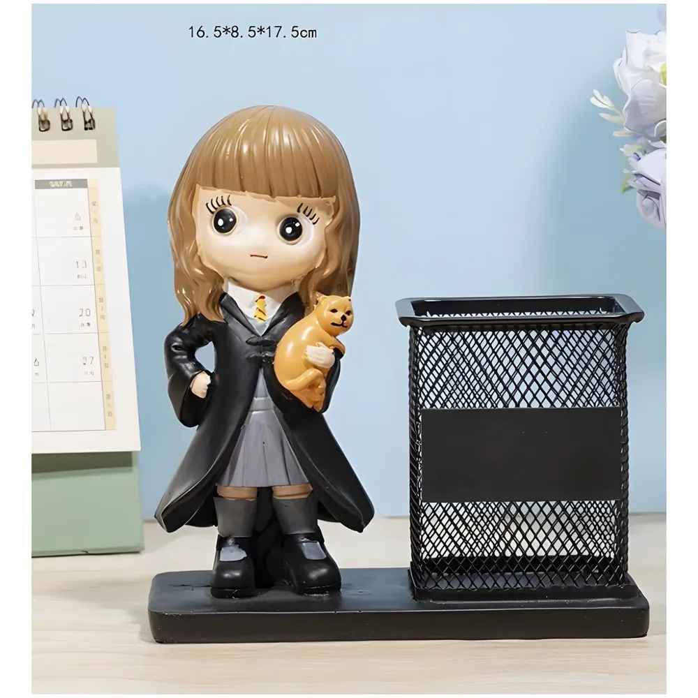 Wizard Pen stand For Wizards And Witches Desk Pen Holder Mesh Decoration For Home And Office Study Work Black – 17.5 x 16.5 x 8.5 Cm (Girl)