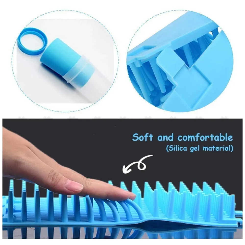 Portable Pet Paw Cleaner/Washer, Durable Cleaning Cup With Silicone Bristles, Quickly Scrub and Wash Muddy Dirty Paws and Feet, Small to Medium Large Dog Breeds (Small Breeds Blue)