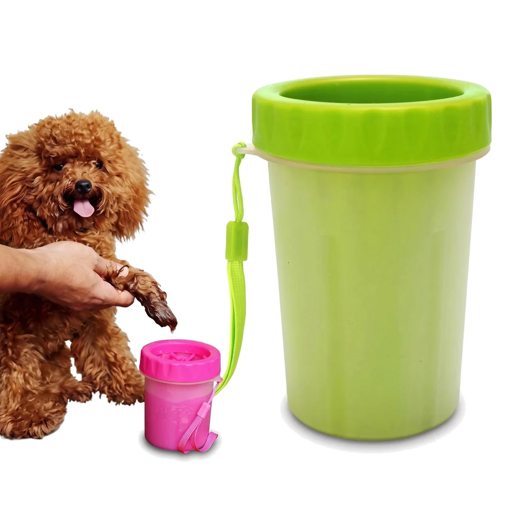 Small Breeds Portable Durable Cleaning Cup with Silicone Bristles Pet Paw Cleaner, 1 Piece