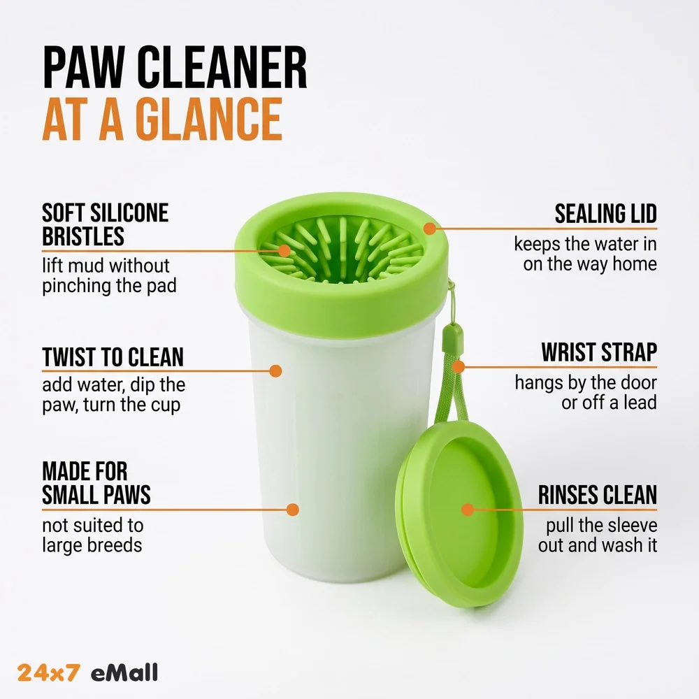 Small Breeds Portable Durable Cleaning Cup with Silicone Bristles Pet Paw Cleaner, 1 Piece