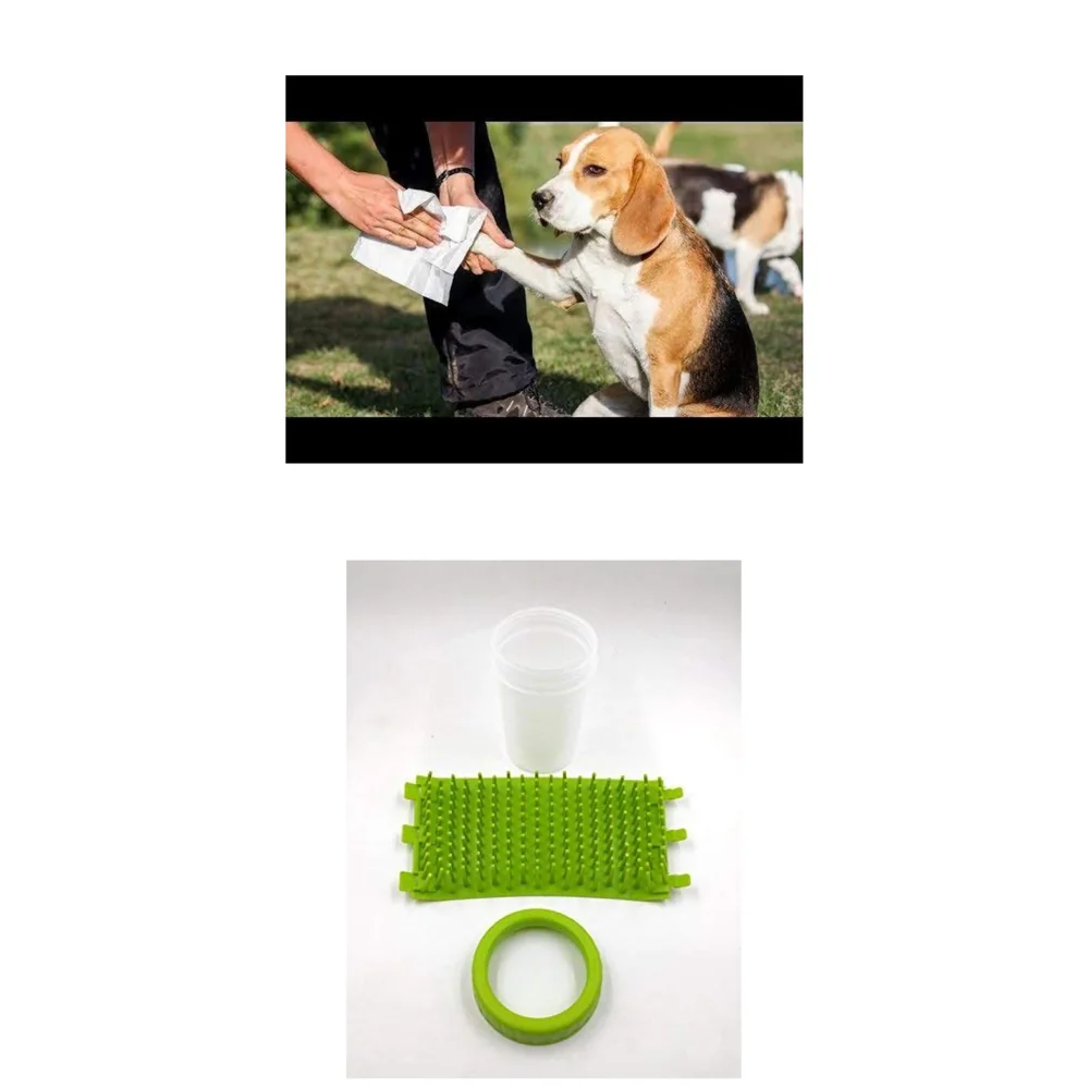 Small Breeds Portable Durable Cleaning Cup with Silicone Bristles Pet Paw Cleaner, 1 Piece