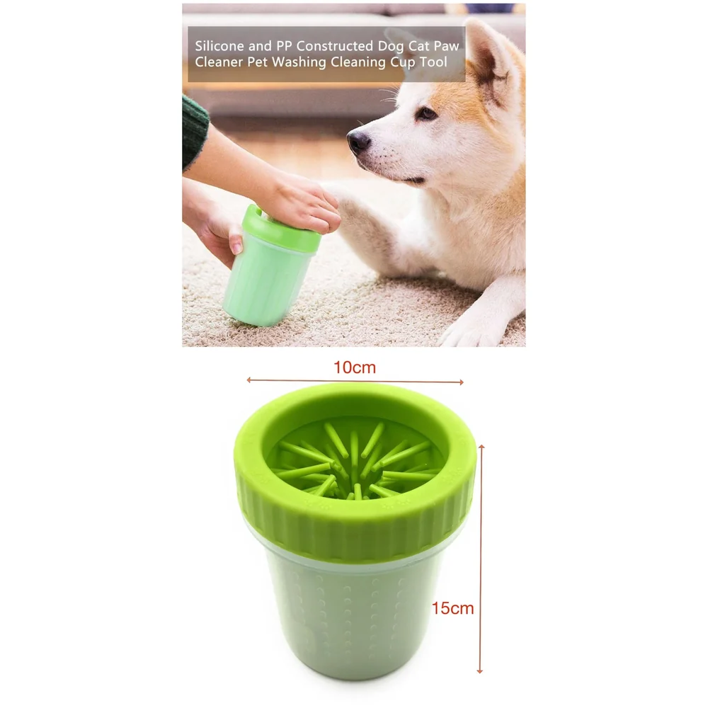 Portable Pet Paw Cleaner/Washer, Durable Cleaning Cup with Silicone Bristles, Quickly Scrub and Wash Muddy Dirty Paws and Feet, Small to Medium Large Dog Breeds