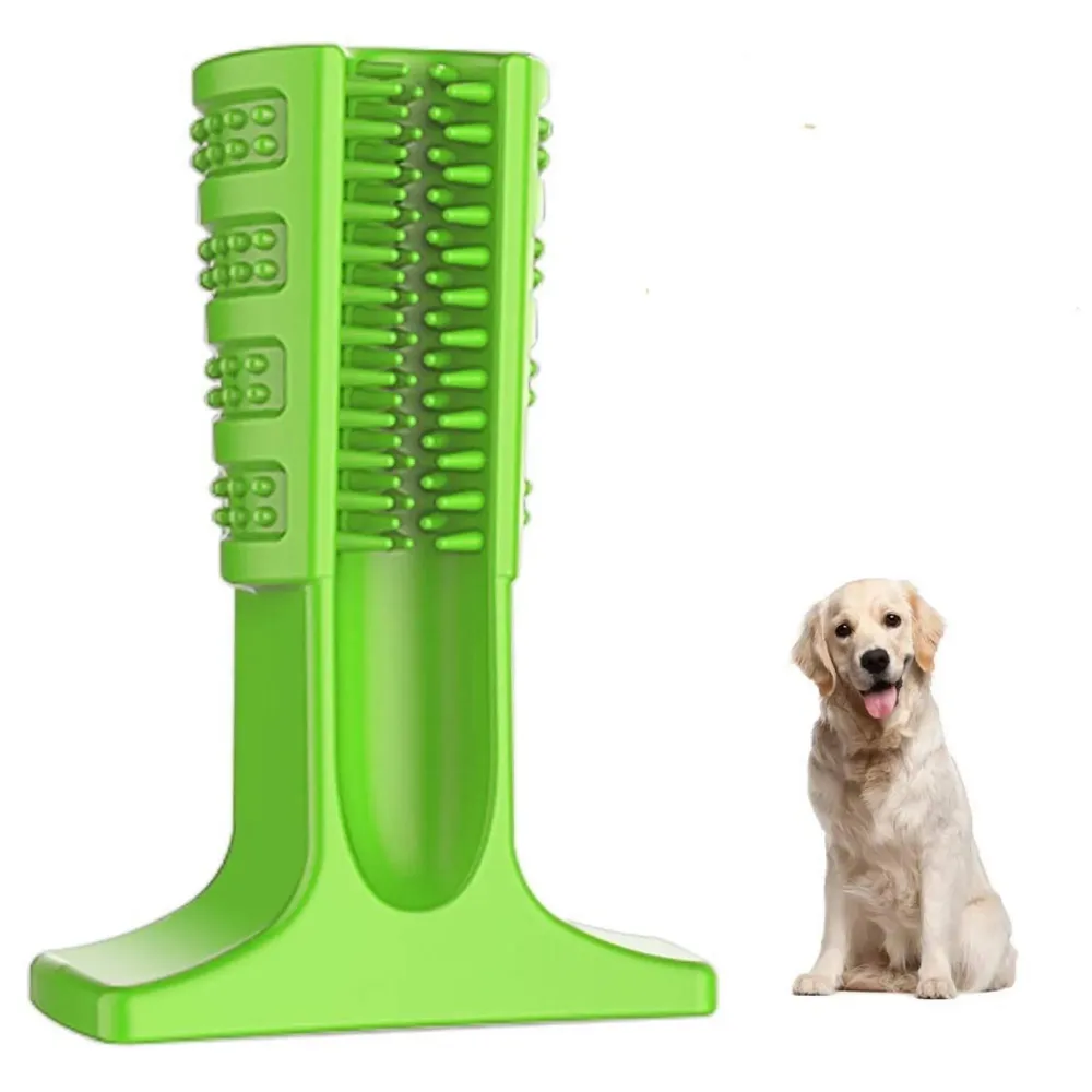 Dog Toothbrush Stick-Puppy Dental Care Brushing Stick Effective Doggy Teeth Cleaning Massager Nontoxic Natural Rubber Bite Resistant Chew Toys for Dogs Pets (Large breeds)