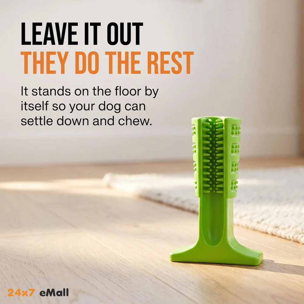 Dog Toothbrush Stick-Puppy Dental Care Brushing Stick Effective Doggy Teeth Cleaning Massager Nontoxic Natural Rubber Bite Resistant Chew Toys for Dogs Pets (Large breeds)