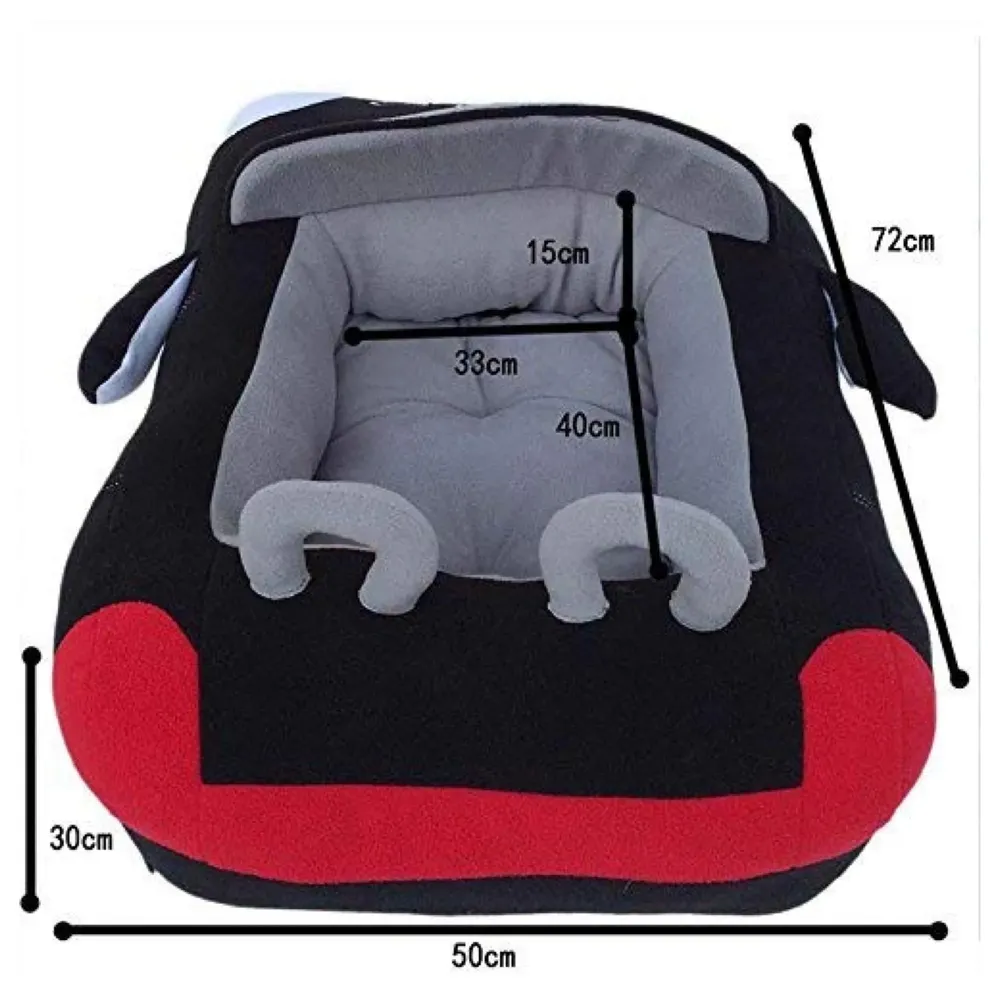 Cute Cozy Black Car Pet Beds Cover for Small to Medium Size Dog 27.6" X 19.7" X 7.9" (Black)