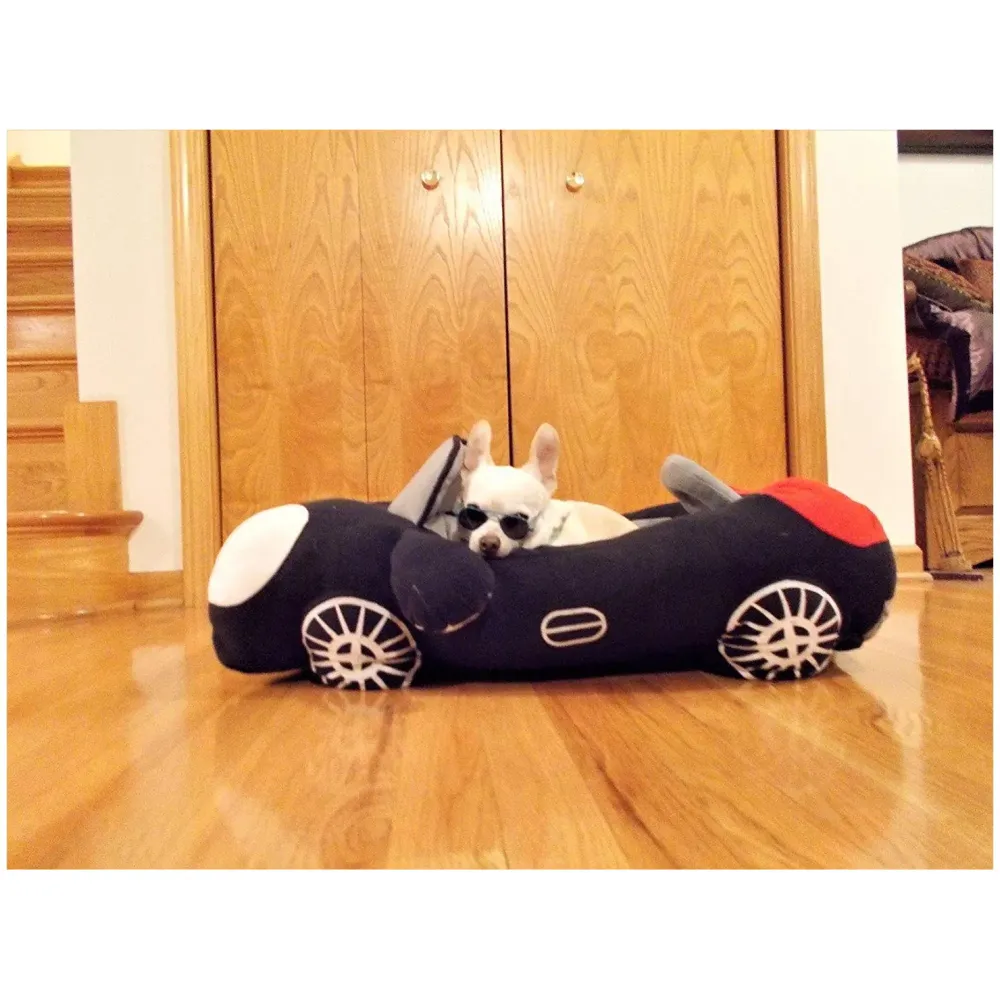 Cute Cozy Black Car Pet Beds Cover for Small to Medium Size Dog 27.6" X 19.7" X 7.9" (Black)