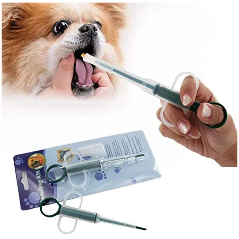 Pet Pill Dispenser, Pet Pill Tablet Shooter with Soft Silicone Tip, Medicine Feeding Dispenser Pill Pusher Water Dropper Feeding Kit for Dogs Cats Small Animals (Green)