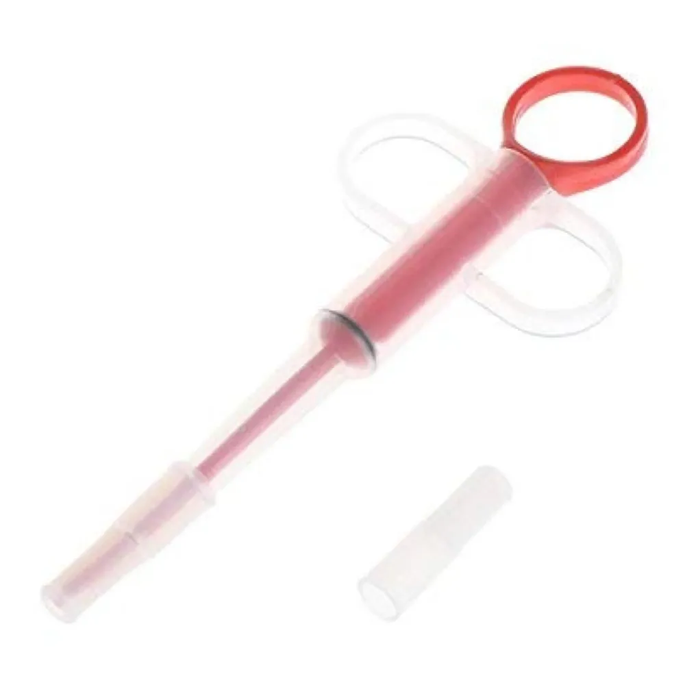 Pet Pill Dispenser, Pet Pill Tablet Shooter with Soft Silicone Tip, Medicine Feeding Dispenser Pill Pusher Water Dropper Feeding Kit for Dogs Cats Small Animals (Red)