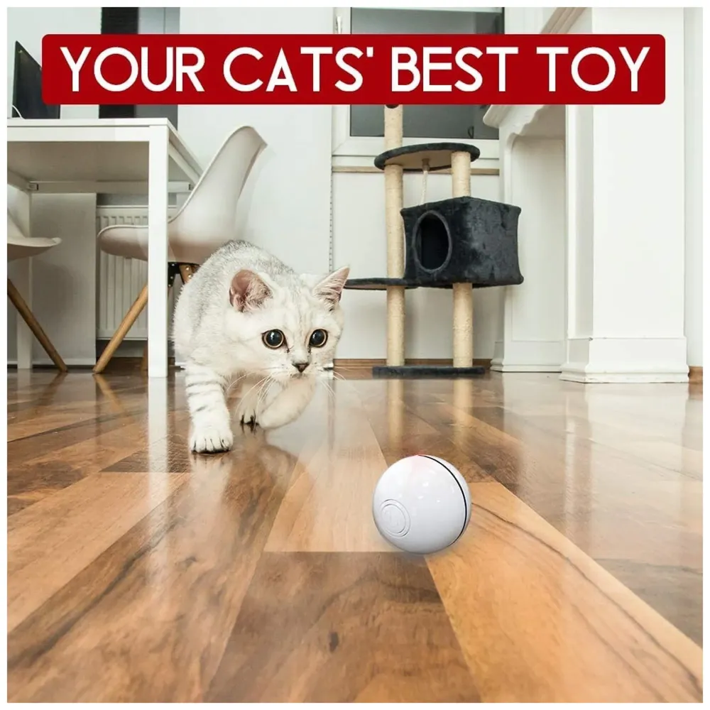 Smart Automatic 360 Self-Rotating Pet Toy Ball for Dogs, Cats, Kittens for Fun & Exercise, Battery Powered. (Blue)