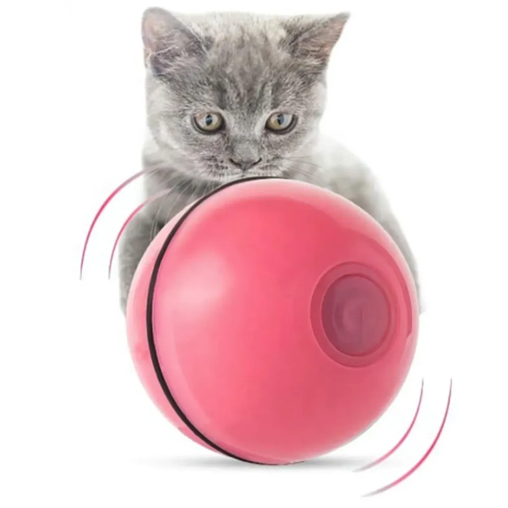 Smart Automatic 360 Self-Rotating Pet Toy Ball for Dogs, Cats, Kittens for Fun & Exercise, Battery Powered. (Pink)