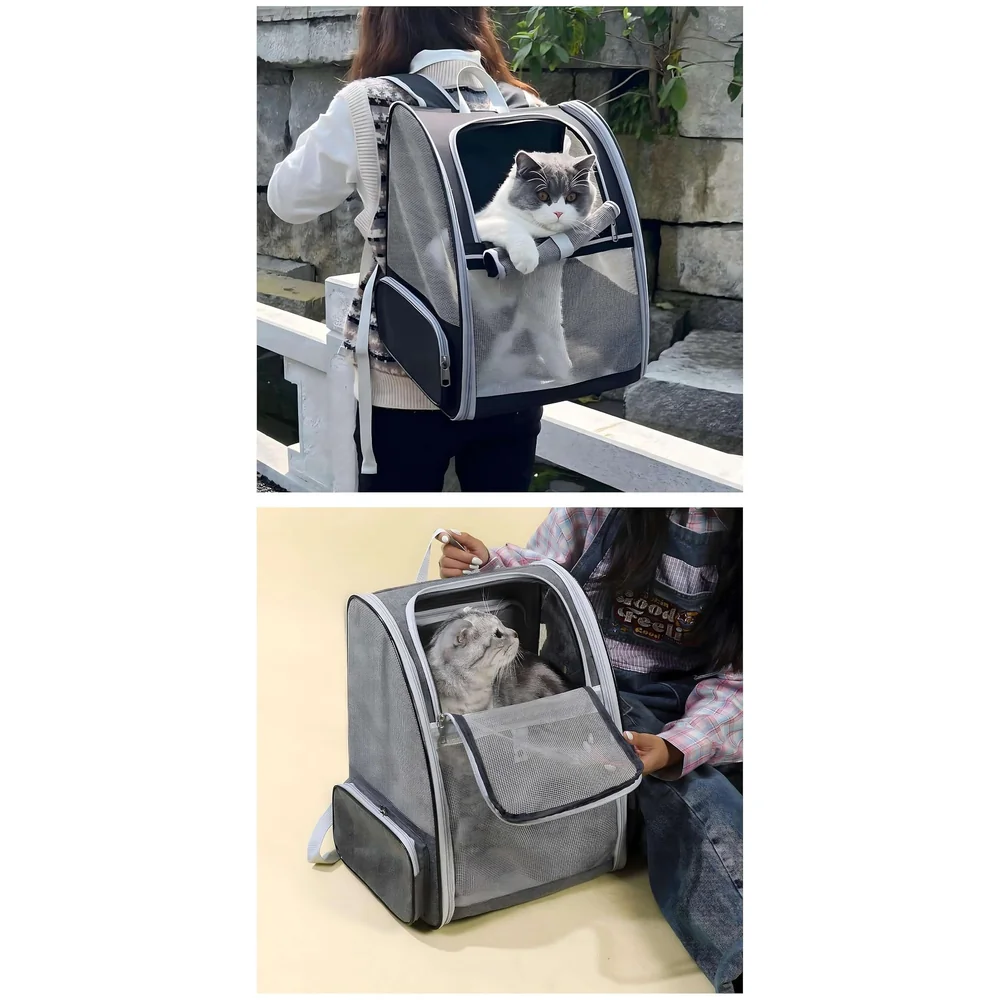 Pet Carrier Backpack Ventilated Mesh Black 7 Kg for Dogs Cats