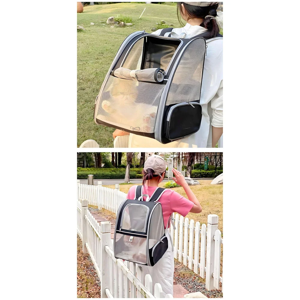 Pet Carrier Backpack Ventilated Mesh Black 7 Kg for Dogs Cats