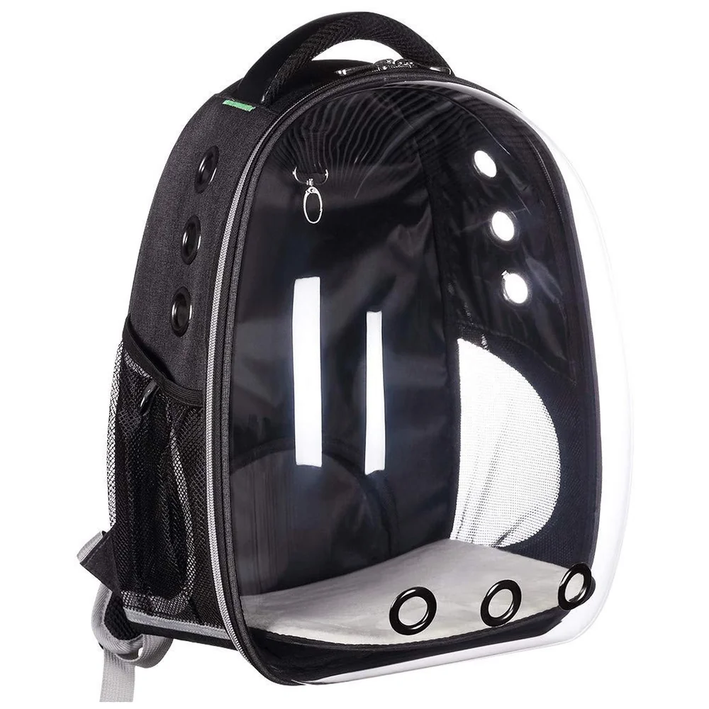 Pet Backpack Carrier Capsule Window Black for Cats Small Dogs