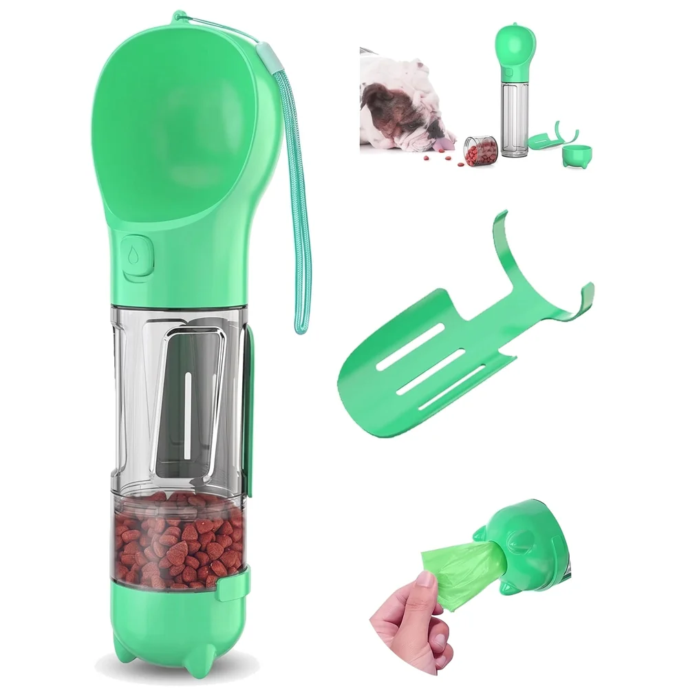 Leak-Free, Portable Water Bottles for Dogs Water Dispenser with Feeding and Drinking Features for Dogs Lightweight Canine Pet Water Dispenser for Travel and Walking, 300ml