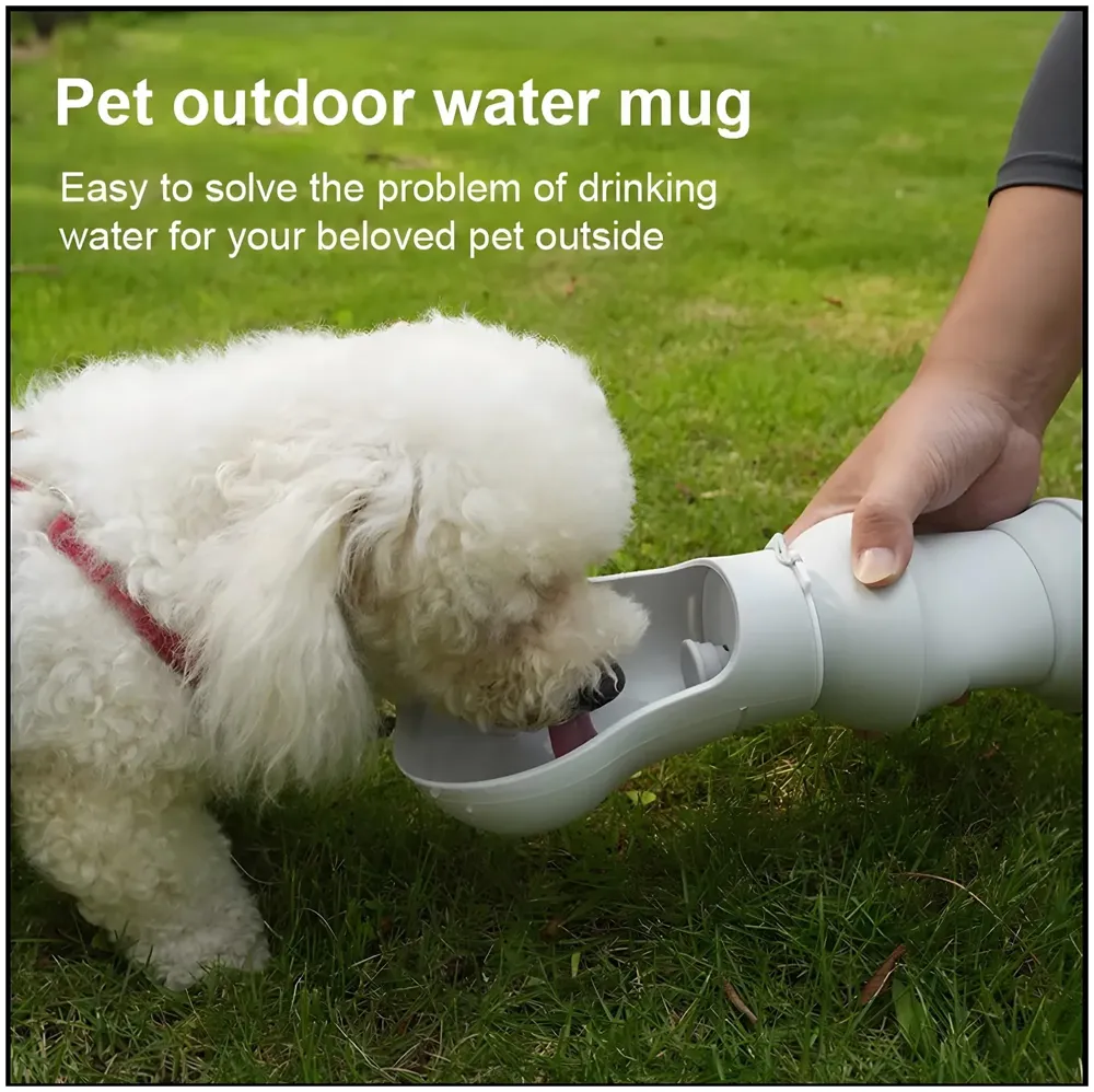 pet Water Bottle Foldable Portable for Dogs Water Dispenser with Feeding and Drinking Lightweight for Travel and Walking, Collapsible, 30cm x 12cm