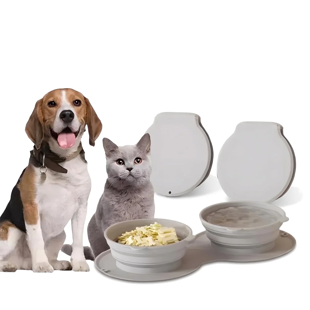 Foldable Collapsible Pet Bowl Dog Water and Food Bowl No Spill No-Slip Pet Water Dispenser 1.5L Slow Drinking Bowl for Dogs and Cats Silicone - 36cm x 5.5cm