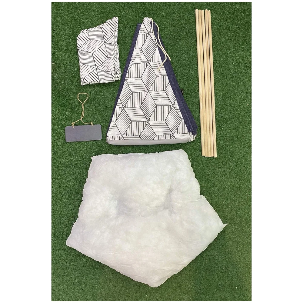 Pet Tent House Canopy 60 x 50 cm Cotton Canvas with Cushion Bed