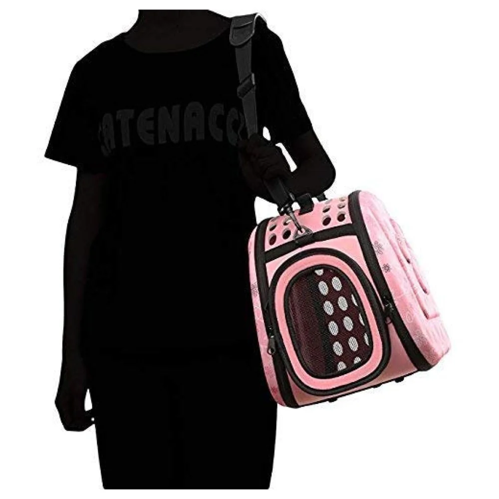 Pet Carrier, Hard Cover Portable Tote Soft Breathable Comfort Transport Shoulder Bag for Small cat Dog – 42 x 26 x 32cm (Pink)