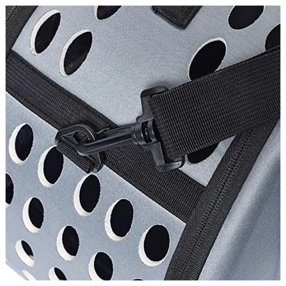 Pet Carrier, Solid Colours Hard Cover Portable Tote Soft Breathable Comfort Transport Shoulder Bag for Small cat Dog – 42 x 26 x 32cm (Grey)