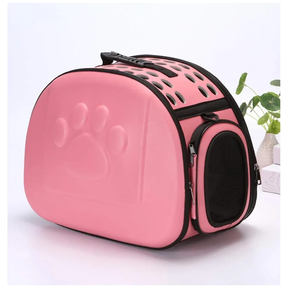 Pet Carrier, Solid Colours Hard Cover Portable Tote Soft Breathable Comfort Transport Shoulder Bag for Small cat Dog – 42 x 26 x 32cm (Pink)