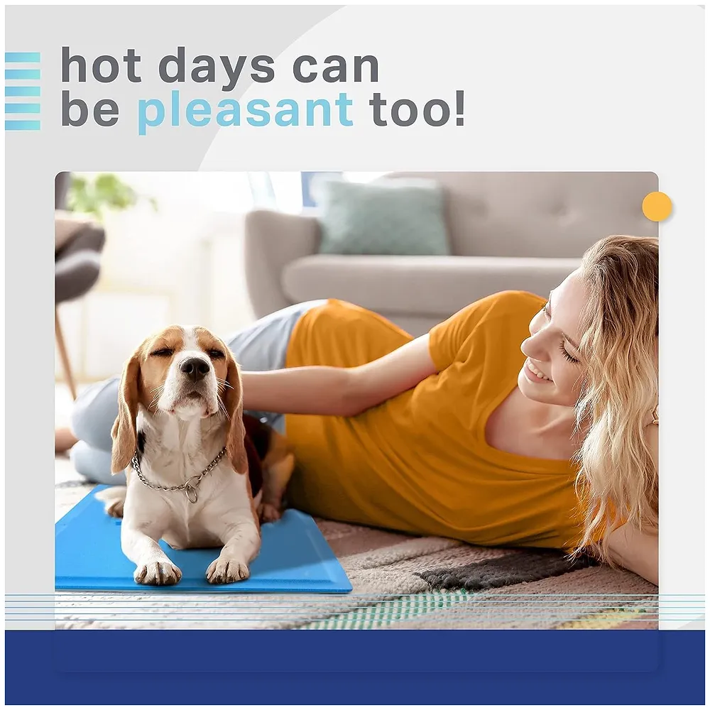 Dog Cooling Mat 90 x 50 cm Pressure Activated Self Cooling Gel