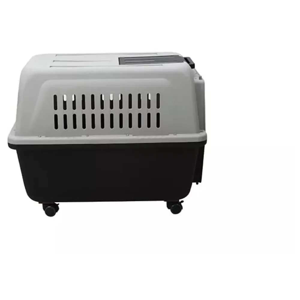 40 Inch Pet Travel Carrier Dog Cat Large with Wheels Crate Plastic Folding Collapsible Kennel Transport Box Pet Cage 40 x 29 x27 Inch