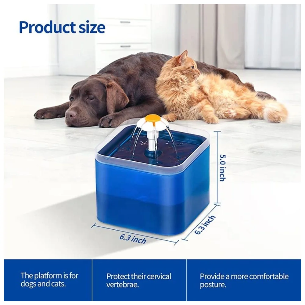 Pet Fountain with Light LED, Automatic Cat Fountain Dog Fountain with Filter Pet Bowl Water Dispenser for Cats, Dogs, Multiple Pets, Drinking Fountain.