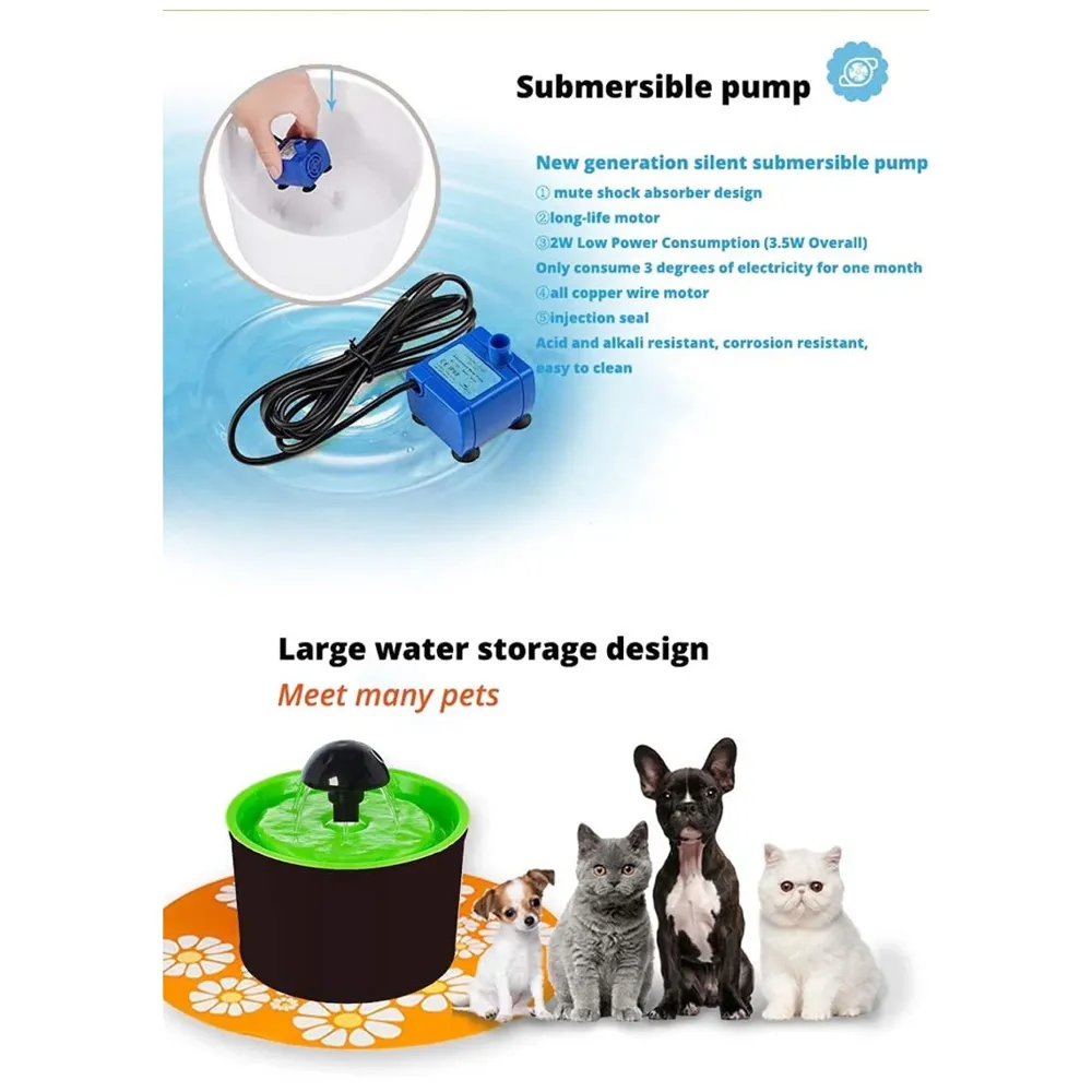 Cat Pet Fountain with FilterUltra Quiet Cat Drinking Fountain with Filter, Automatic Pet Water Fountain for Cats and Small Dogs
