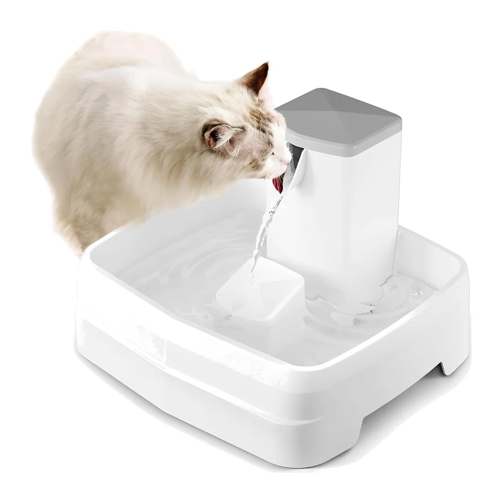 Pet Fountain Square, Automatic Cat & Dog Water Fountain with Filter, Ideal for Multiple Pets