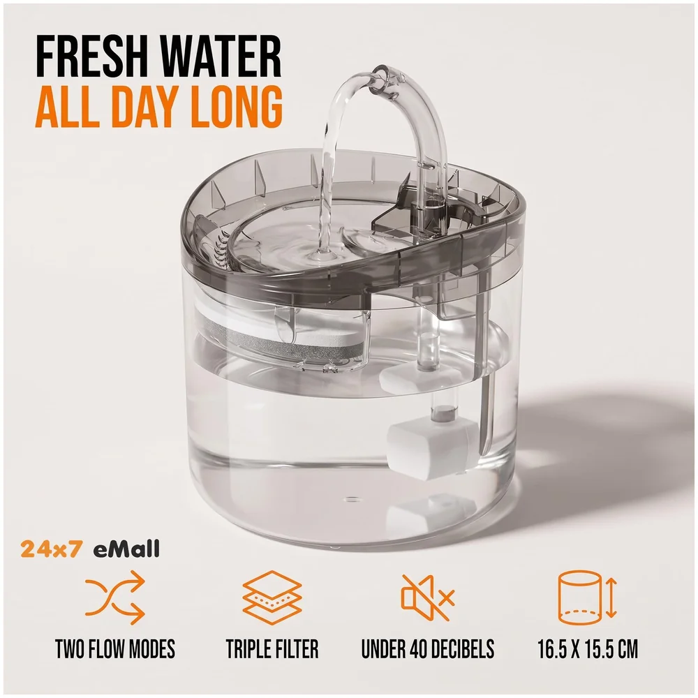 Cat Fountain Transparent Round Filter 2 Flow 16.5 x 15.5 cm Auto