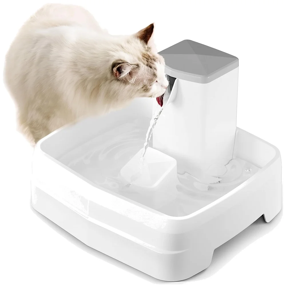 Pet Fountain Square White Automatic Filter for Cats Dogs Pets